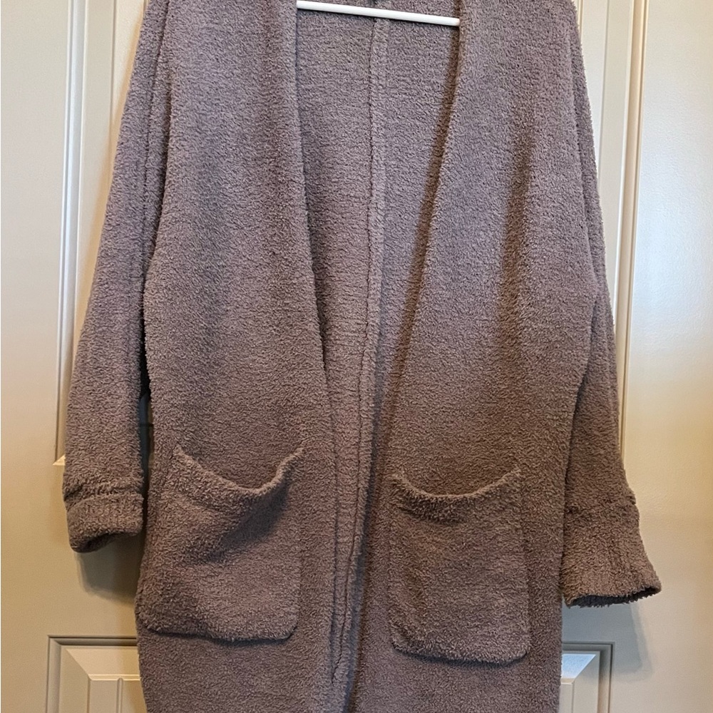 Jessica Simpson Brown Cardigan Sweater with Ribbed Knit